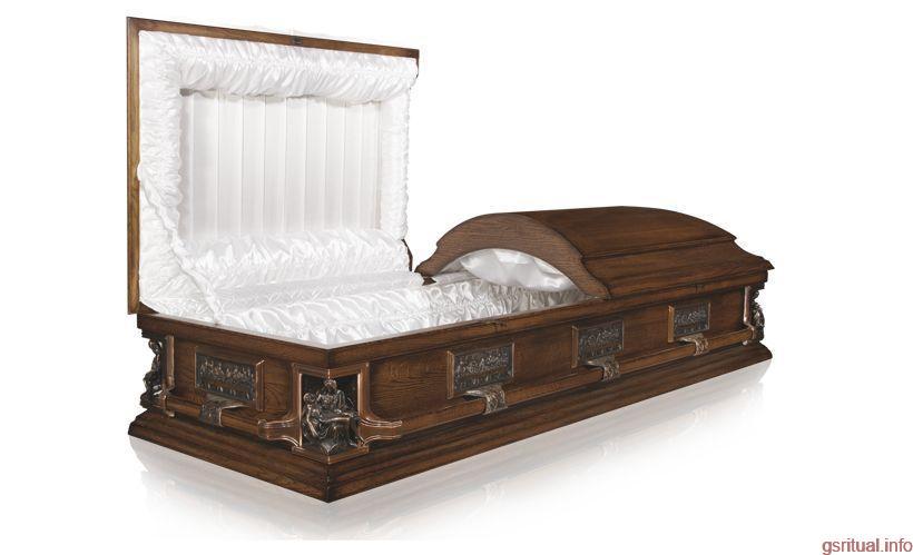 Гроб Вечерия 2-х крышечный, массив дуб