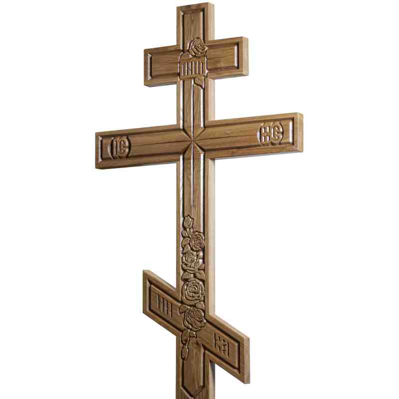Крест дубовый - цветы 120мм