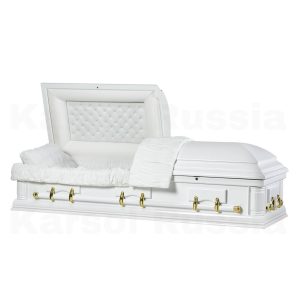 Гроб двухкрышечный Lincoln Белый