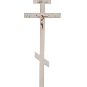 Крест Строгий белый с Иисусом