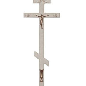Крест Строгий белый с Иисусом и полувазой